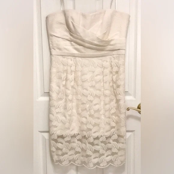 BCBGMaxAzria Adrianna Strapless Dress Ivory - Picture 5 of 15